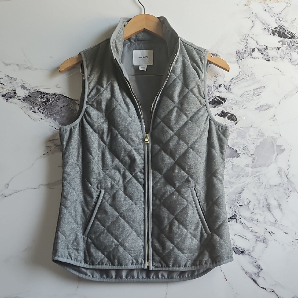 Gray Quilted Vest
